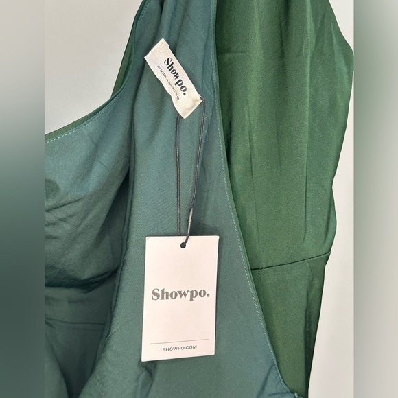 NEW Showpo Felt So Happy Midi One Shoulder Dress Emerald Green 10 Formal Wedding - Picture 7 of 10